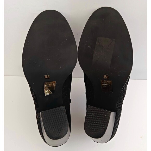 Jeffrey Campbell Rosee Snake Print Blk Suede Stacked Heel Ankle Boot Sz 9.5 - Picture 9 of 9